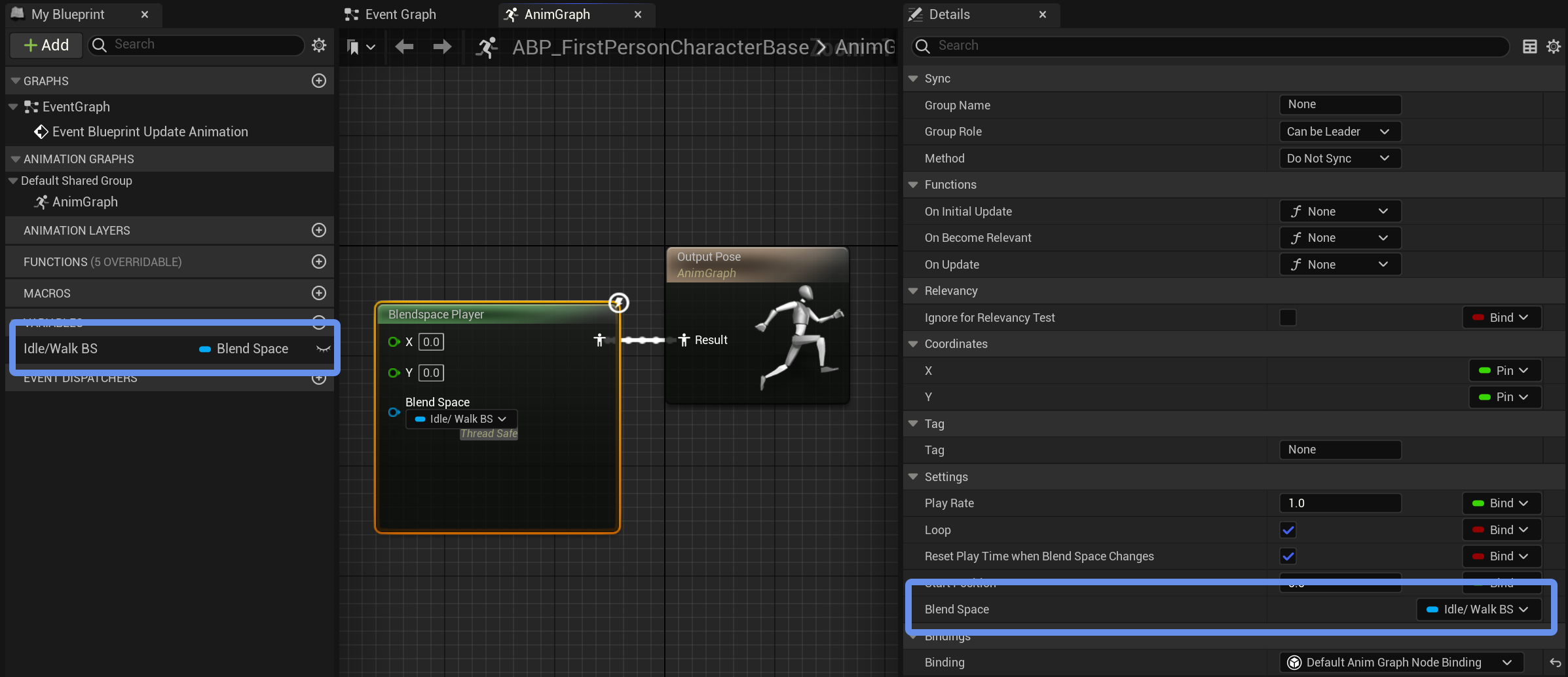 Blend space player without inputs