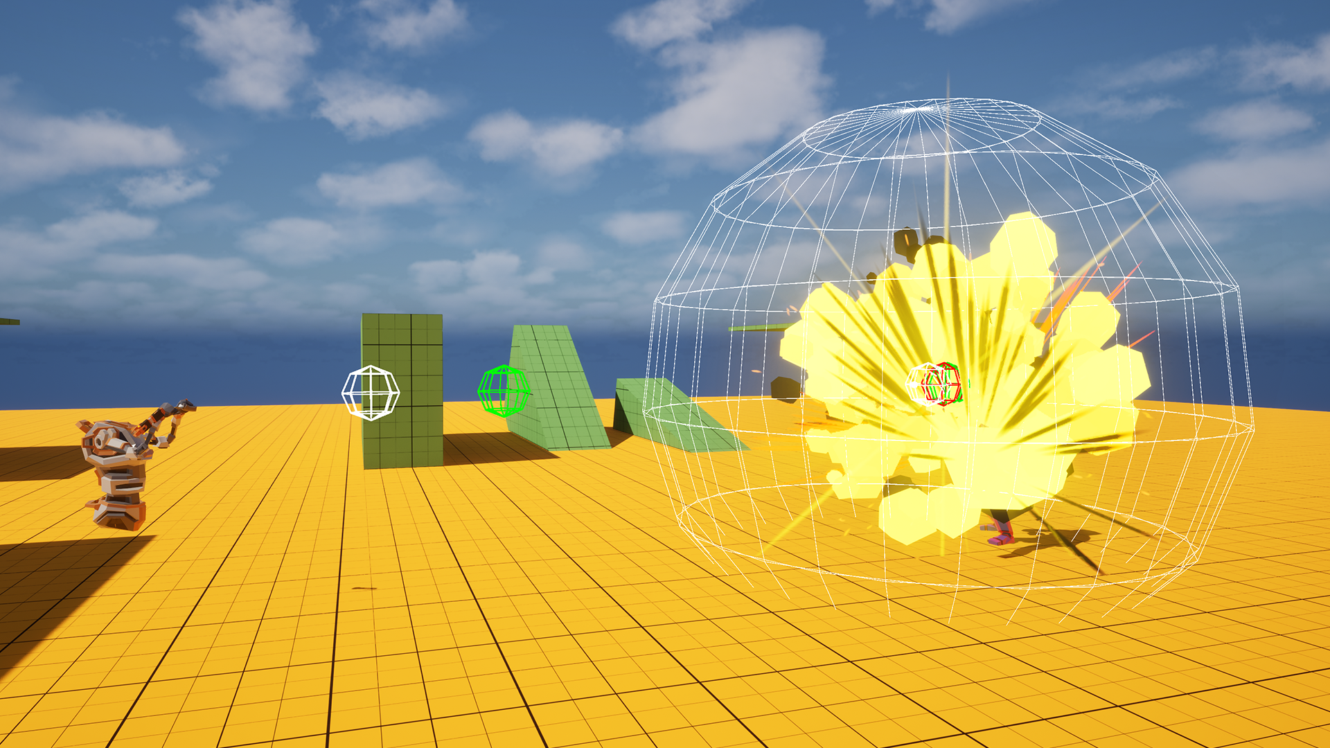 Spawn location and detonation location debug draws